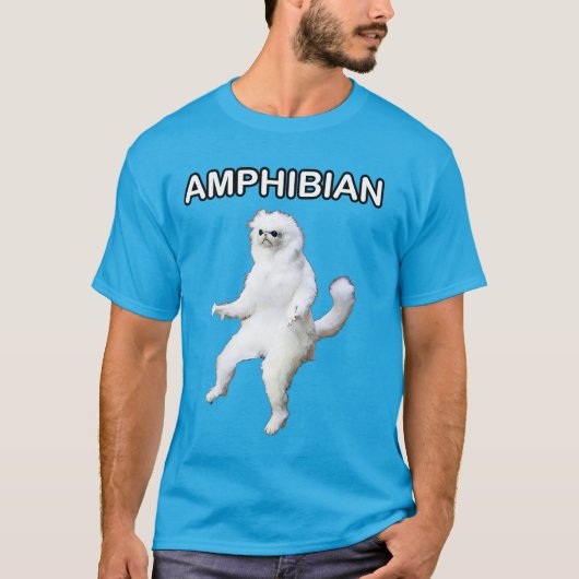 Persische Katzen-Raum-Wächter amphibisch Meme T-Shirt (Vorderseite)