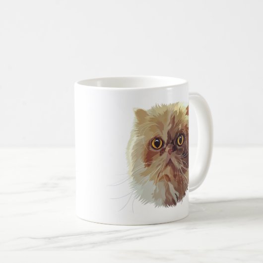 Persische Katzen-Tasse - orange Katze Kaffeetasse (VorderseiteRechts)