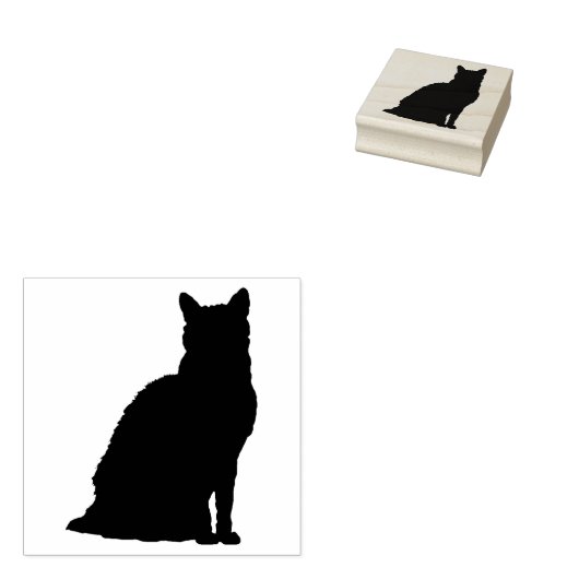 Persische Katzenkatze Silhouette Briefmarke Gummistempel (Stempel)