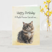 Persische Katzenpersönlichkeit Geburtstagskind Karte (Gelbe Blume)
