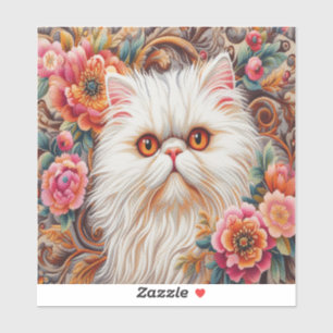 Persische Kitten Blume, floral Delight Perserkatze Aufkleber