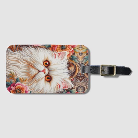 Persische Kitten Blume, floral Delight Perserkatze Gepäckanhänger (Vorderseite (Horizontal))