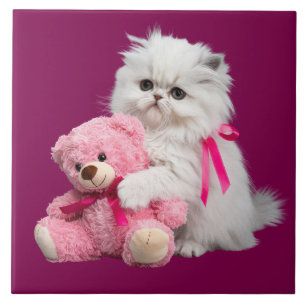Persische Kitten und Teddy Bären dekorative Tile. Fliese