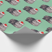 Persische Langhaarkatze mit Weihnachtsmannmütze Geschenkpapier (Ecke)