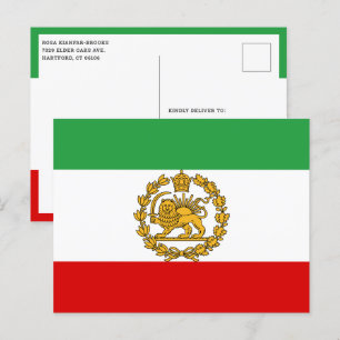 Persische Löwe und Sonnenflagge Krone Pahlavi-Mona Postkarte