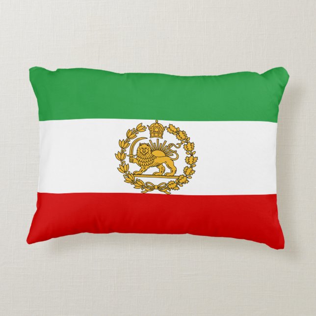 Persische Löwen und Sonnenflagge Krone Pahlavi Mon Dekokissen (Rückseite)