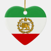 Persische Löwen und Sonnenflagge Krone Pahlavi Mon Keramik Ornament (Hinten)