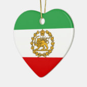 Persische Löwen und Sonnenflagge Krone Pahlavi Mon Keramik Ornament (Links)