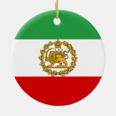 Persische Löwen und Sonnenflagge Krone Pahlavi Mon Keramik Ornament (Hinten)