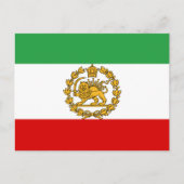 Persische Löwen und Sonnenflagge Krone Pahlavi Mon Postkarte (Vorderseite)