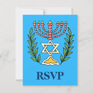 Persische Magen-David-Menora RSVP Karte