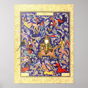 Persische Miniatur: Die Mi'raj des Propheten Poster