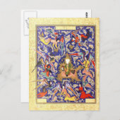 Persische Miniatur: Die Mi'raj des Propheten Postkarte (Vorne/Hinten)