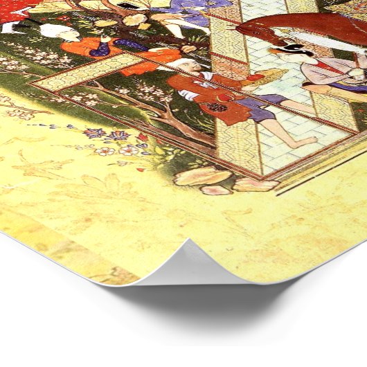 Persische Miniatur: Ein Vater berät seinen Sohn Poster (Ecke)