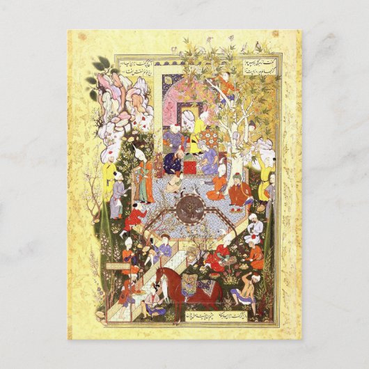 Persische Miniatur: Ein Vater berät seinen Sohn Postkarte (Vorderseite)