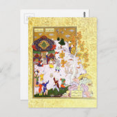 Persische Miniatur: Flug der Tortoise Postkarte (Vorne/Hinten)