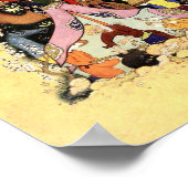 Persische Miniatur: Majnun erreicht Layla Caravan Poster (Ecke)