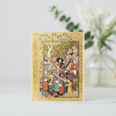 Persische Miniatur: Qays First Glimpses Layla Postkarte (Stehend Vorderseite)