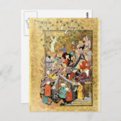 Persische Miniatur: Qays First Glimpses Layla Postkarte (Vorne/Hinten)