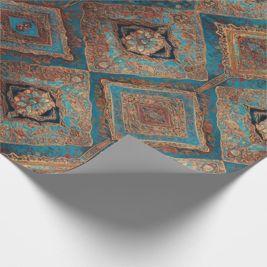 Persische moderne, schöne Sammlung alter Muster Geschenkpapier (Ecke)