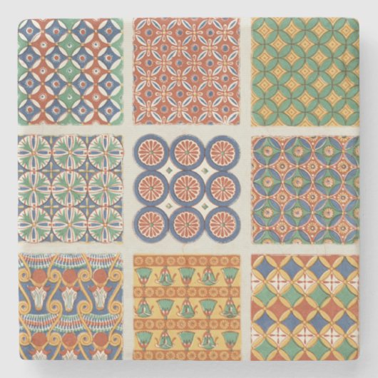 Persische Mosaik-Fliesen-Marmor-Untersetzer Steinuntersetzer (Vorderseite)