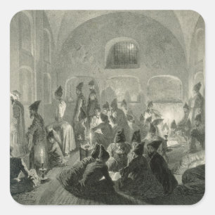 Persische Moschee in Eriwan, Armenien, eine Nacht Quadratischer Aufkleber