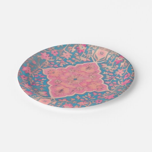 Persische Musterpapierplatte Pappteller (Schrägansicht)