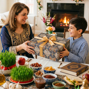 Persische Neujahrsgeschenke für Nowruz-Party Geschenkpapier