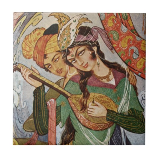 Persische Nymphe mit setar Fliese (Vorderseite)