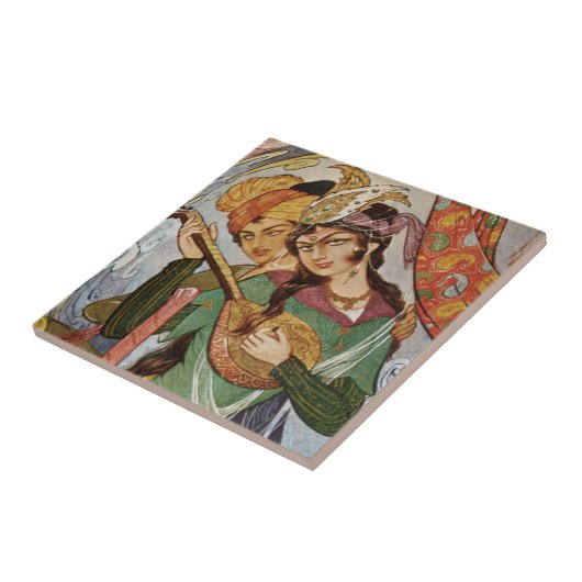 Persische Nymphe mit setar Fliese (Seite)