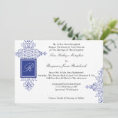 Persische Rolle-formale Monogramm-Einladung Einladung (Stehend Vorderseite)