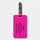 Persische Rose tief rosa Gepäckanhänger (Rückseite vertikal)