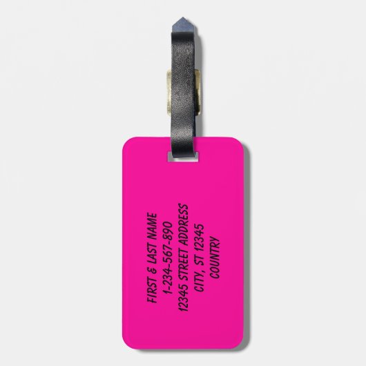 Persische Rose tief rosa Gepäckanhänger (Rückseite vertikal)