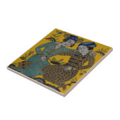 Persische Safran Gelb Zwei Freunde Antique Repro Fliese (Seite)