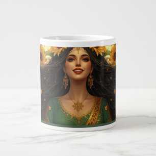 Persische Sonnenblumen-Damen-Tasse   Elegante Blum Jumbo-Tasse