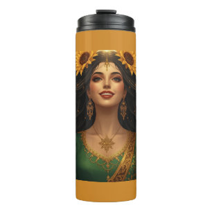 Persische Sonnenblumen-Damen-Tasse Elegante Blum Thermosbecher
