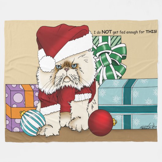 Persische Weihnachtskatze Fleecedecke (Vorderseite (Horizontal))