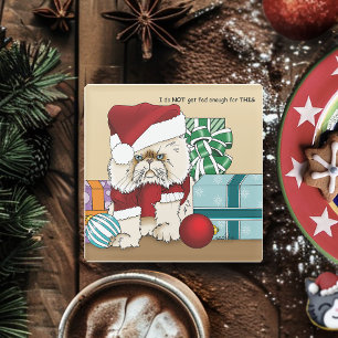Persische Weihnachtskatze Glasuntersetzer