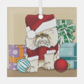Persische Weihnachtskatze Ornament Aus Glas (Vorderseite)