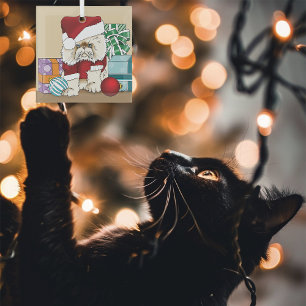 Persische Weihnachtskatze Ornament Aus Glas