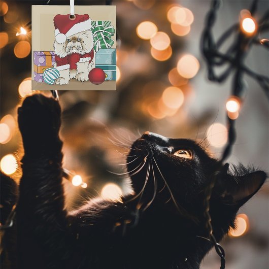 Persische Weihnachtskatze Ornament Aus Glas