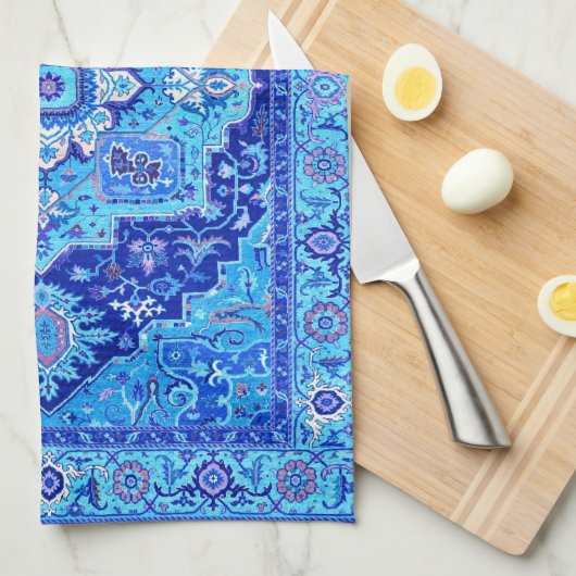 PERSISCHE WOLLDECKE - Blau Geschirrtuch (Viertel Falte)