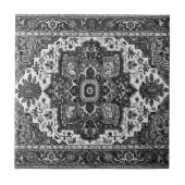 PERSISCHE WOLLDECKE - Schwarzes u. Weiß Fliese (Vorderseite)