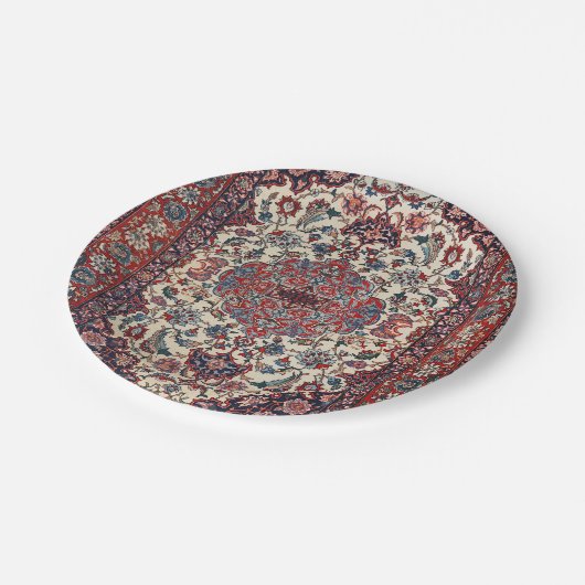 Persischer Blaucreme Pappteller (Schrägansicht)