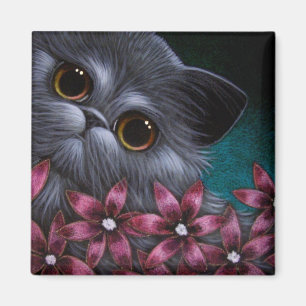 PERSISCHER CAT - ROSA BLUMEN Magnet