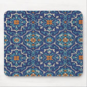 Persischer Fliesen-Mausepad – Elegantes blaues Geo Mousepad (Vorne)