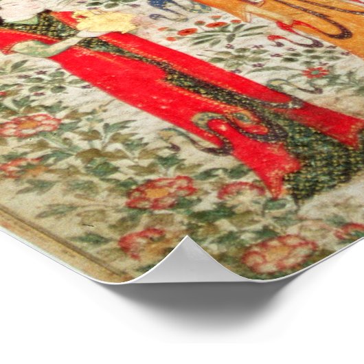 Persischer Garten, 15. Jahrhundert (mit Papier) Poster (Ecke)