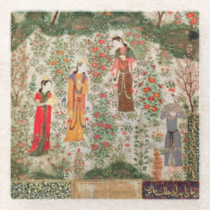 Persischer Garten, 15. Jahrhundert (w/c auf Glasuntersetzer