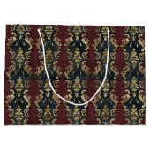 Persischer Gold Damask Noir Muster (1) Große Geschenktüte (Rückseite)