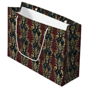 Persischer Gold Damask Noir Muster (1) Große Geschenktüte